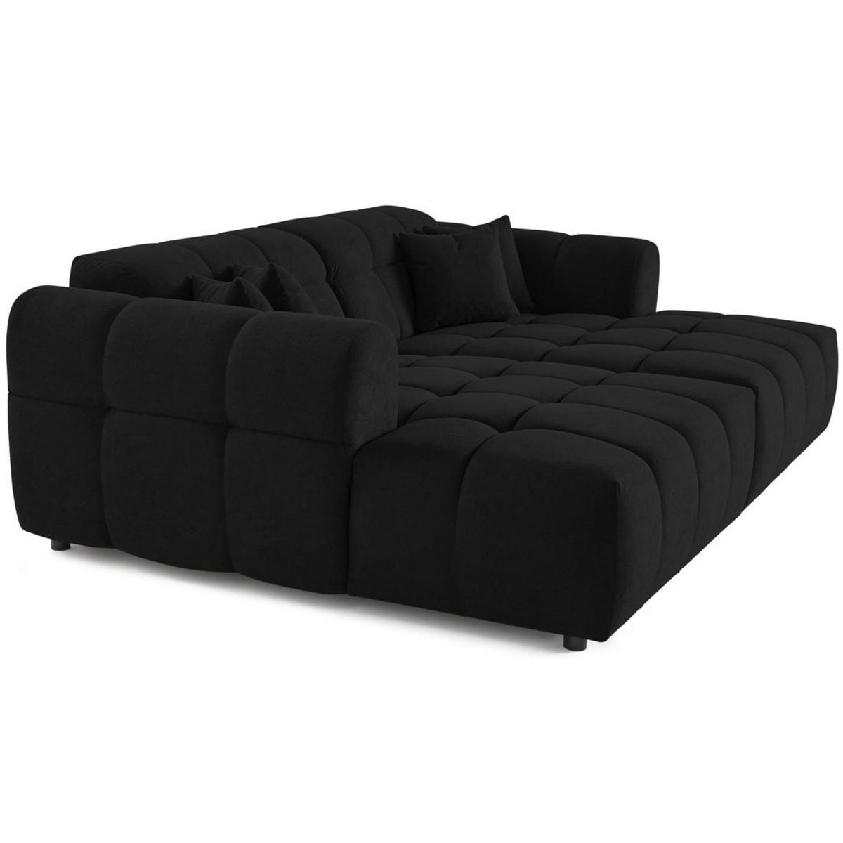 LISA DESIGN Ray - canapé droit 4 places avec double méridienne - assise profonde - en tissu texturé