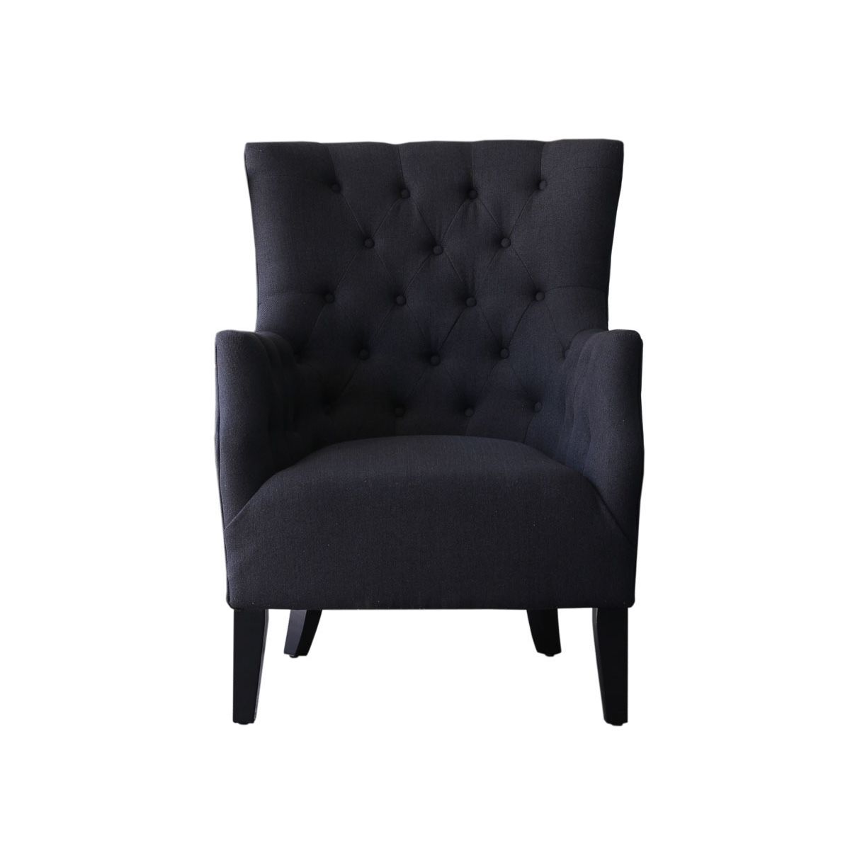 Habitat et Jardin Fauteuil Scandinave Tissu  Duchesse  - 76 x 83 x 100,5 cm - Noir