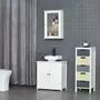 KLEANKIN Armoire murale de salle de bain avec miroir - armoire à glace - placard de rangement toilettes - 1 porte, 2 étagères - verre MDF blanc