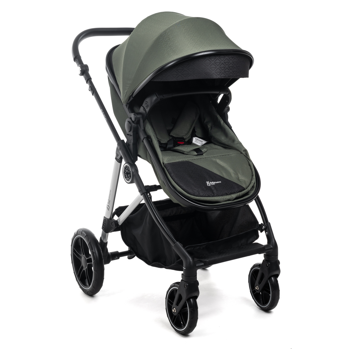 BEBELISSIMO BEBELISSIMO - Poussette combinée trio 3 en 1 - siège auto 0+ CAVO – nacelle – dès la naissance – jusqu'à 22kg  - vert
