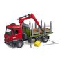 Voir la diapositive 2 : Bruder Camion de transport de bois Mercedes-Benz Arocs avec grue de chargement, grappin et 3 troncs d'arbre