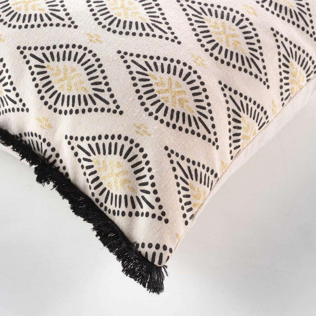 Douceur d'Intérieur Coussin déhoussable FELL - Polycoton imprimé métallisé - 45 x 45 cm - Multicolore