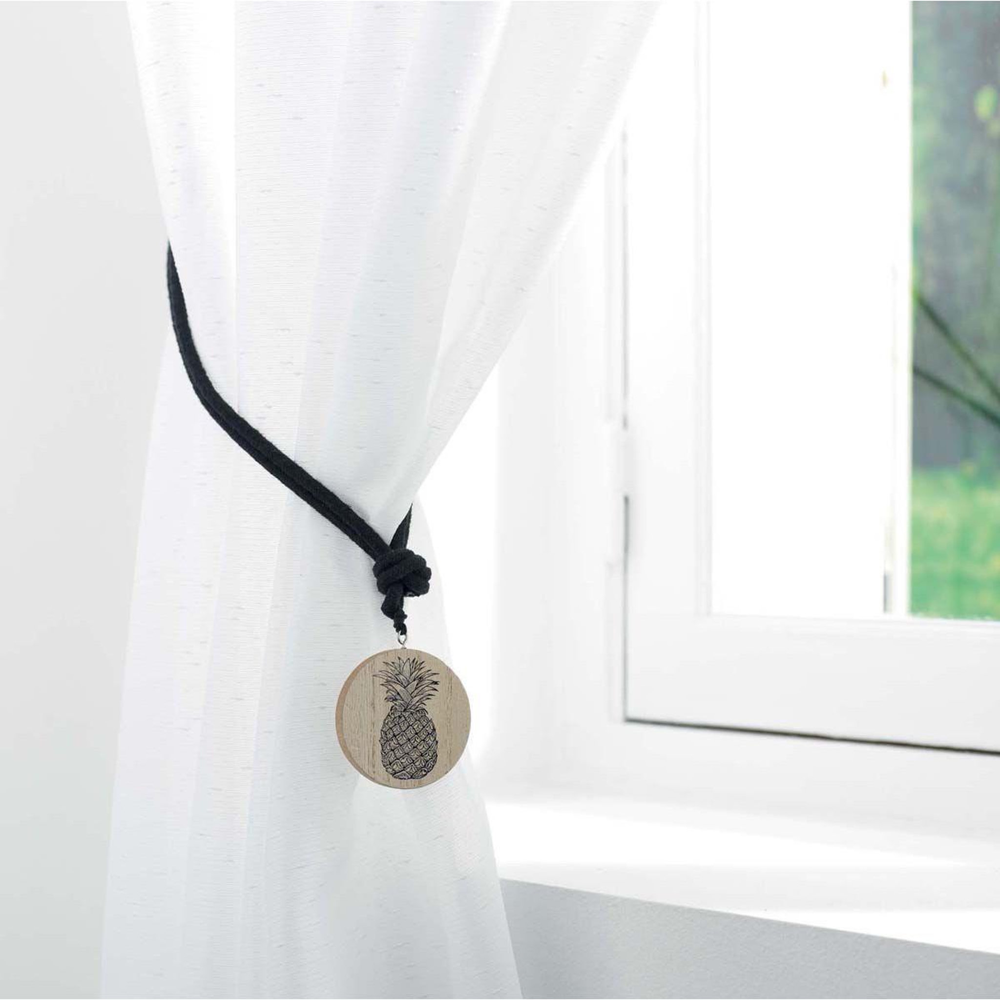 Voir la diapositive 3 : Douceur d'Intérieur Embrasse de rideau en bois  guarani  41cm noir