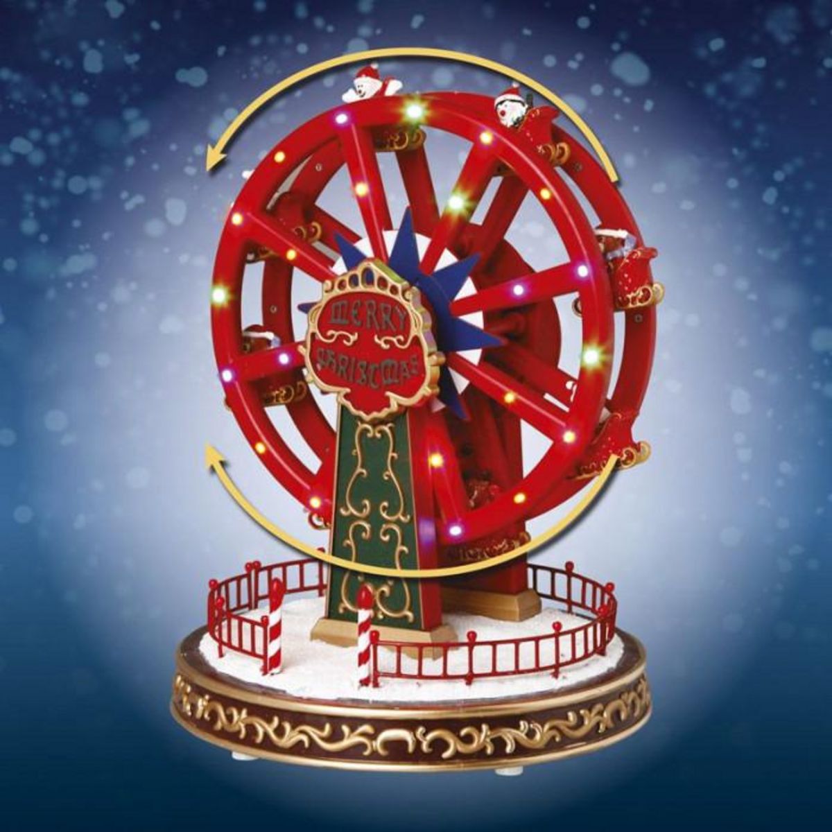 FEERIC LIGHT & CHRISTMAS Village de Noël Roue  Fête Foraine  26cm Rouge