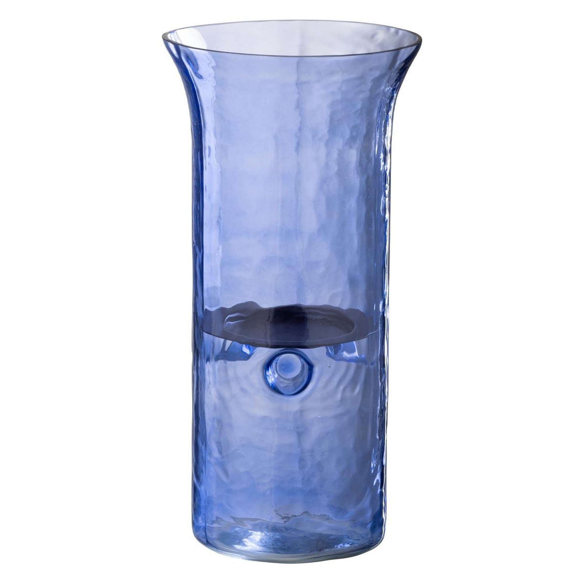 J-LINE Photophore étroit en verre  tarifa  30cm bleu