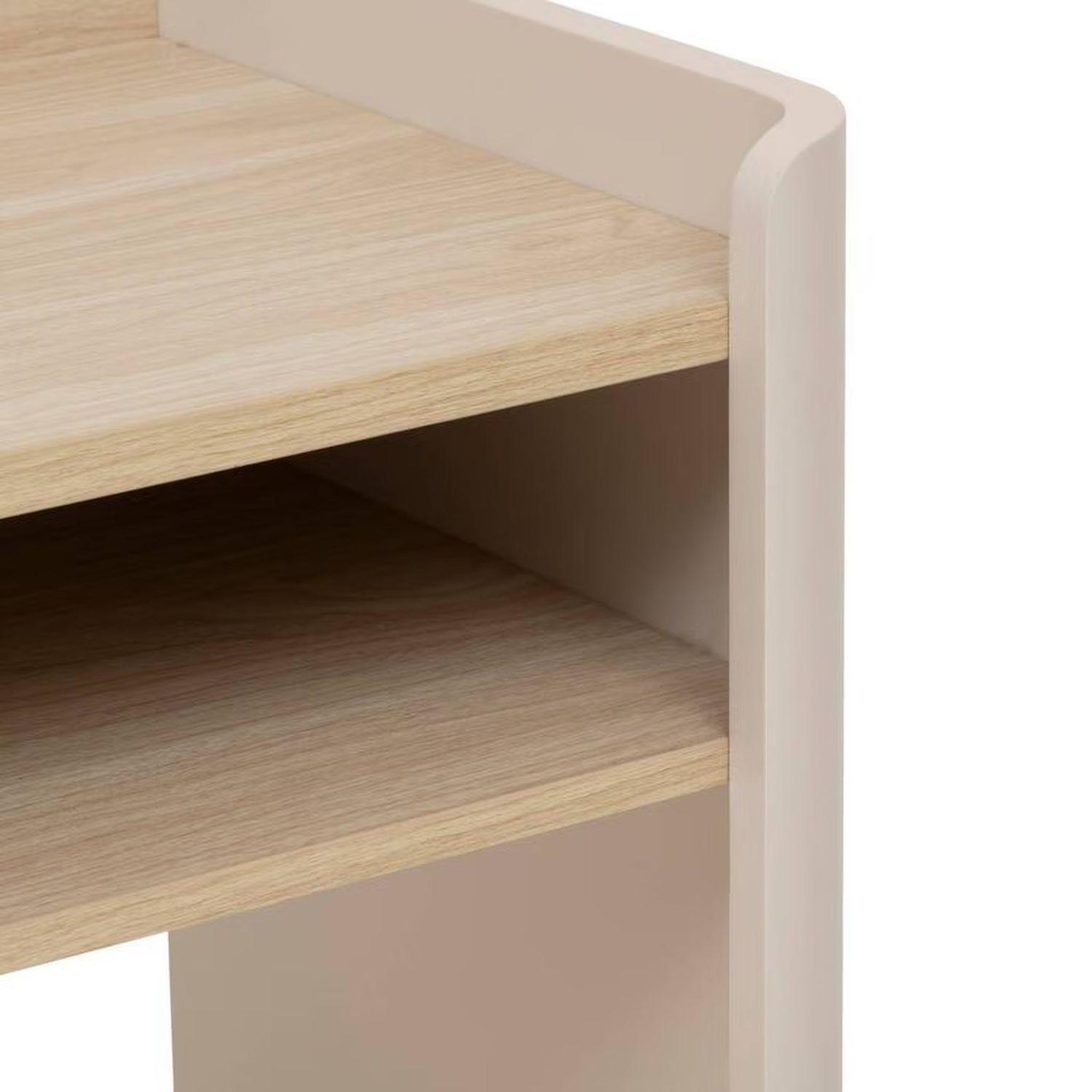 Voir la diapositive 5 : FIVE Console effet bois 1 tiroir roundy - beige