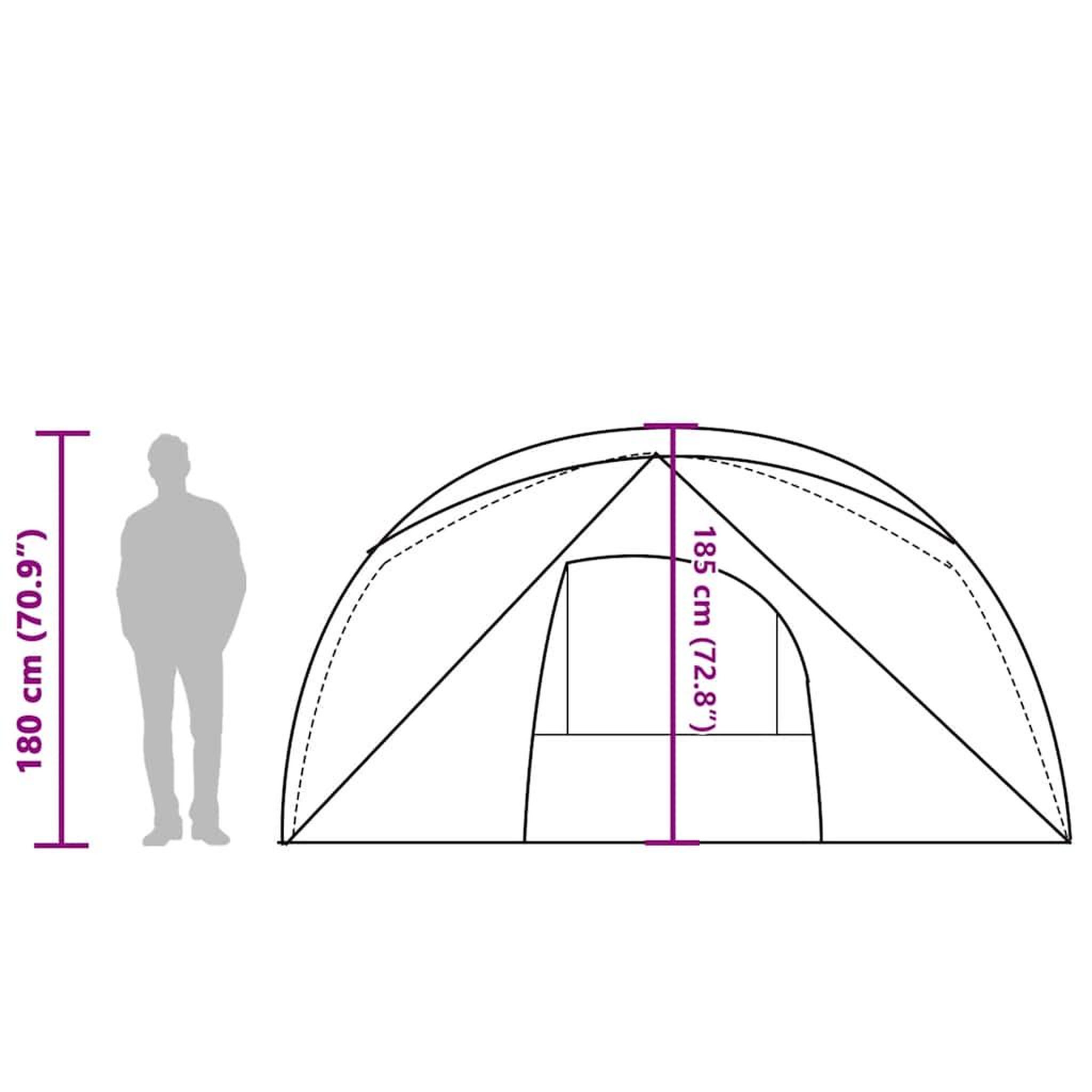 Voir la diapositive 6 : VIDAXL Tente de cabine familiale 6 personnes gris orange impermeable