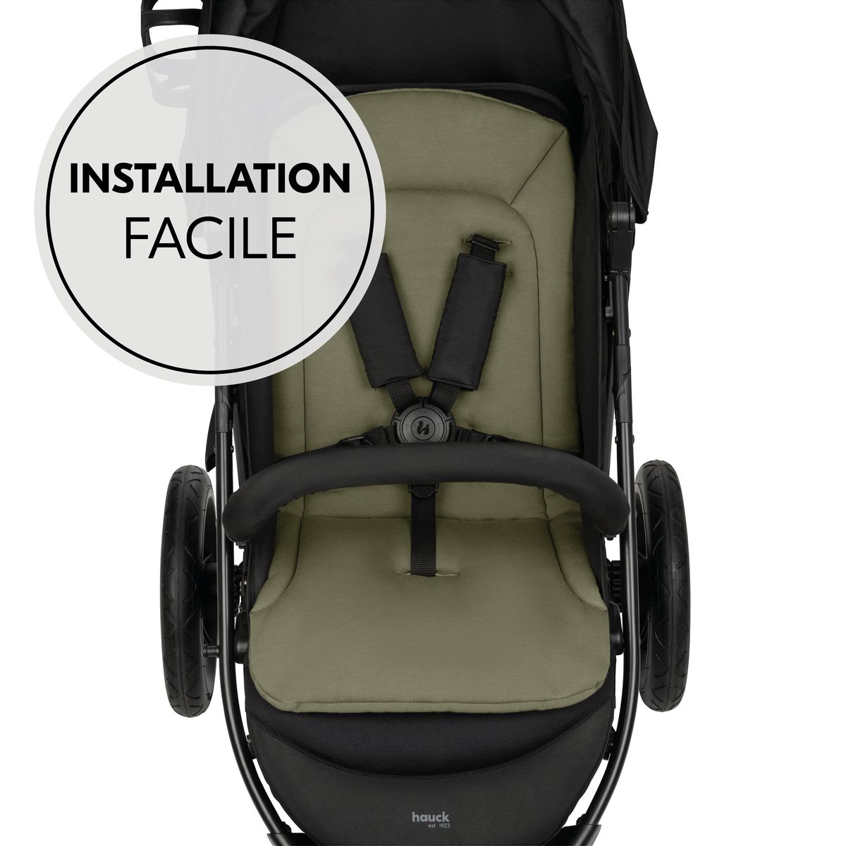 HAUCK Poussette citadine Rapid 4 Noir + sur-assise pour poussette Pushchair Seat Liner Vert