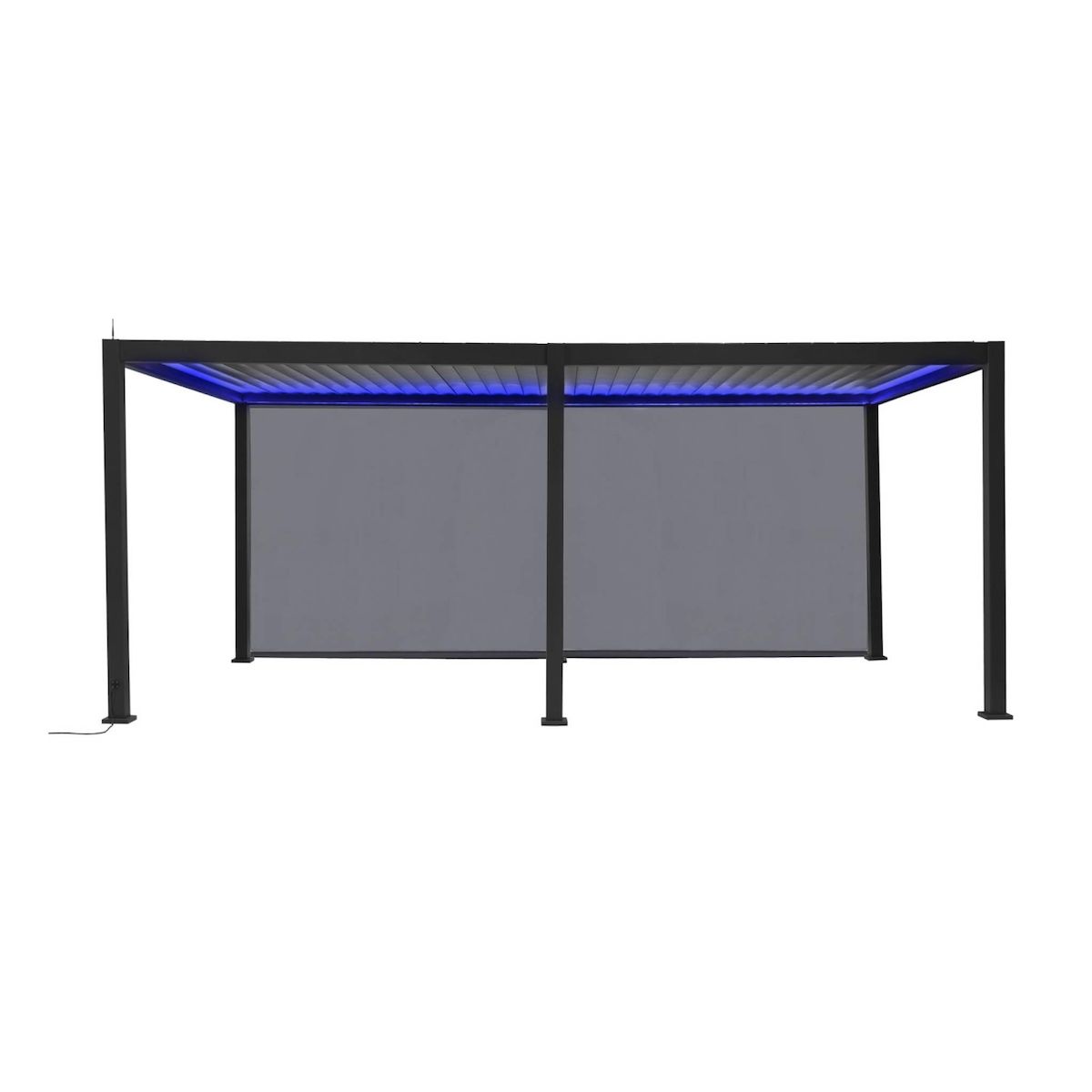 SWEEEK Pergola bioclimatique motorisée aluminium 6x3m LED + 2 stores 3m Triomphe
