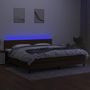 Voir la diapositive 4 : VIDAXL Sommier a lattes de lit matelas et LED Marron fonce 200x200 cm