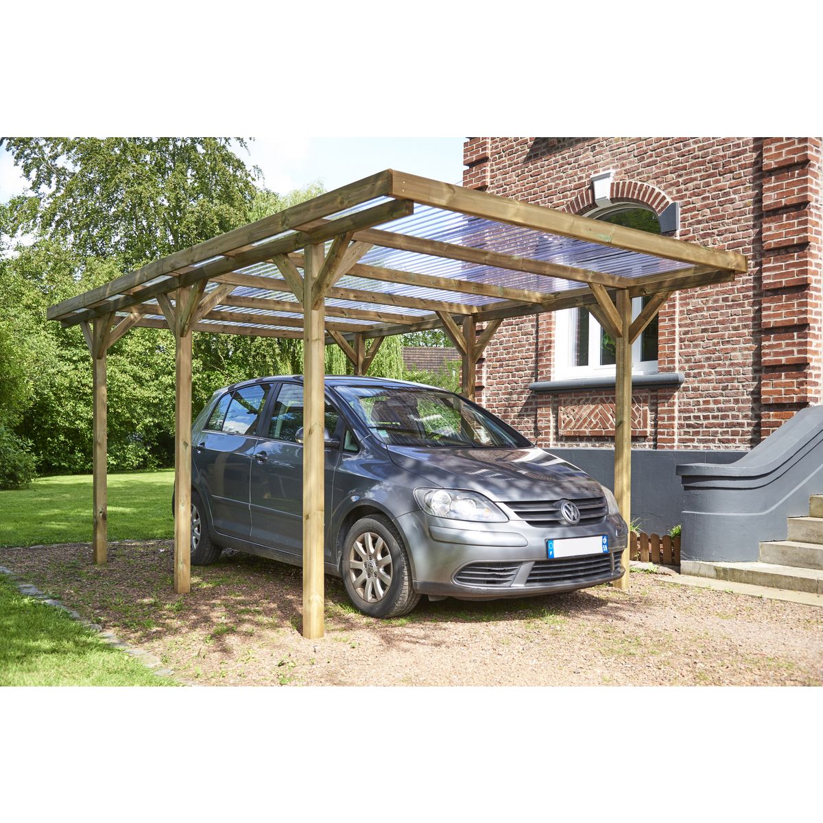 Carport bois MAX toit plat  15,71 m² 1 voiture