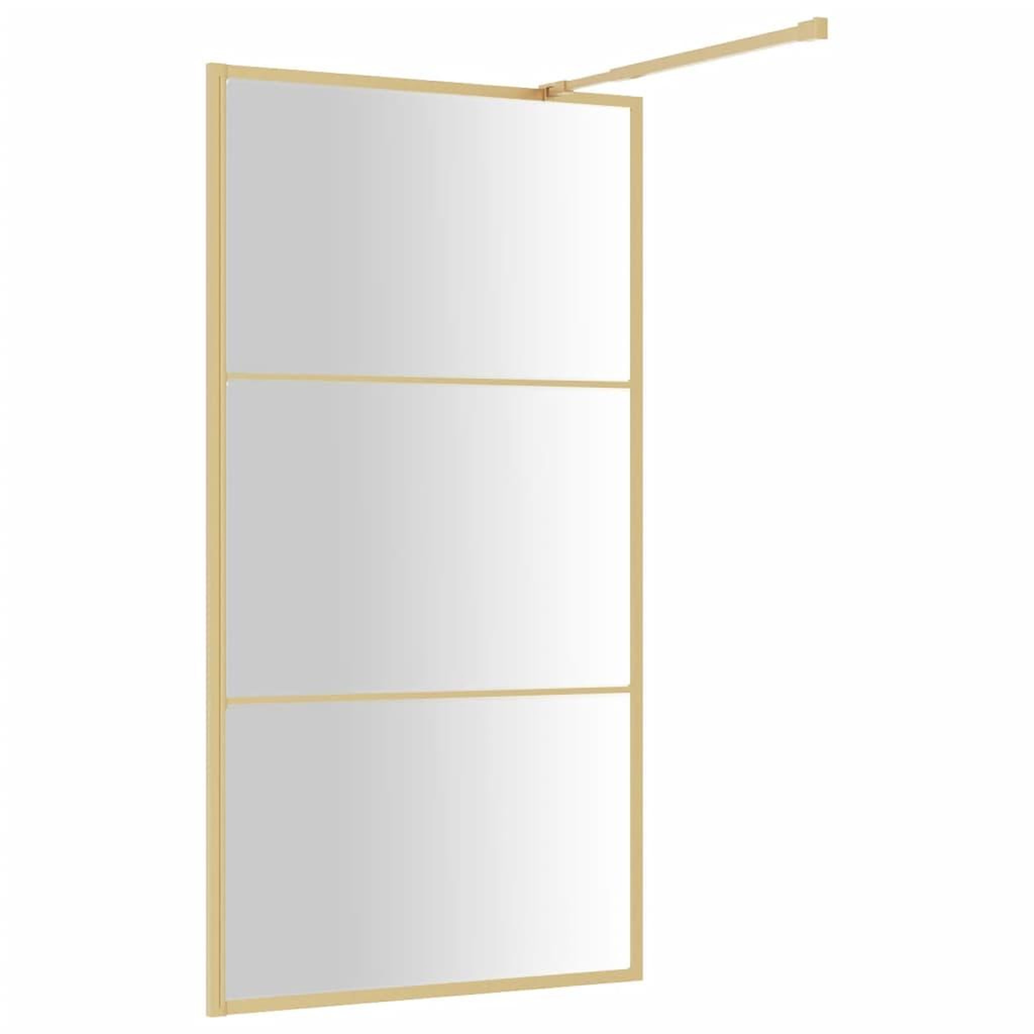 Voir la diapositive 5 : VIDAXL Paroi de douche avec verre ESG transparent dore 115x195 cm