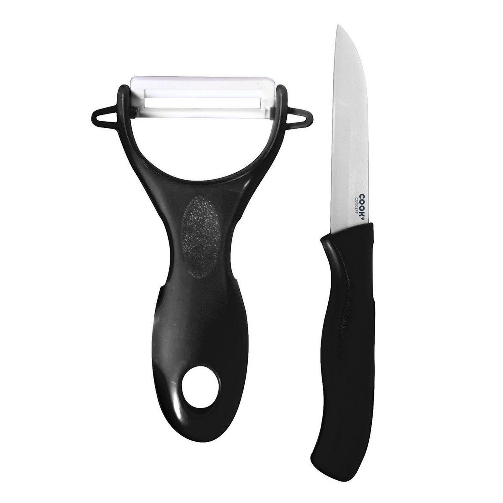 COOK CONCEPT Couteau & Éplucheur  Céramique  16cm Noir