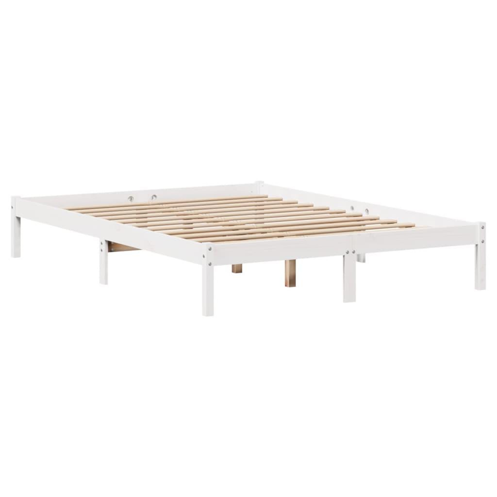 Voir la diapositive 5 : VIDAXL Lit bibliotheque sans matelas blanc 150x200 cm bois pin massif