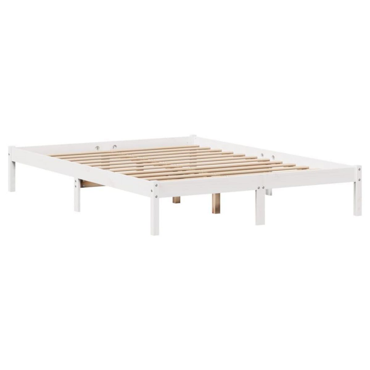 VIDAXL Lit bibliotheque sans matelas blanc 150x200 cm bois pin massif