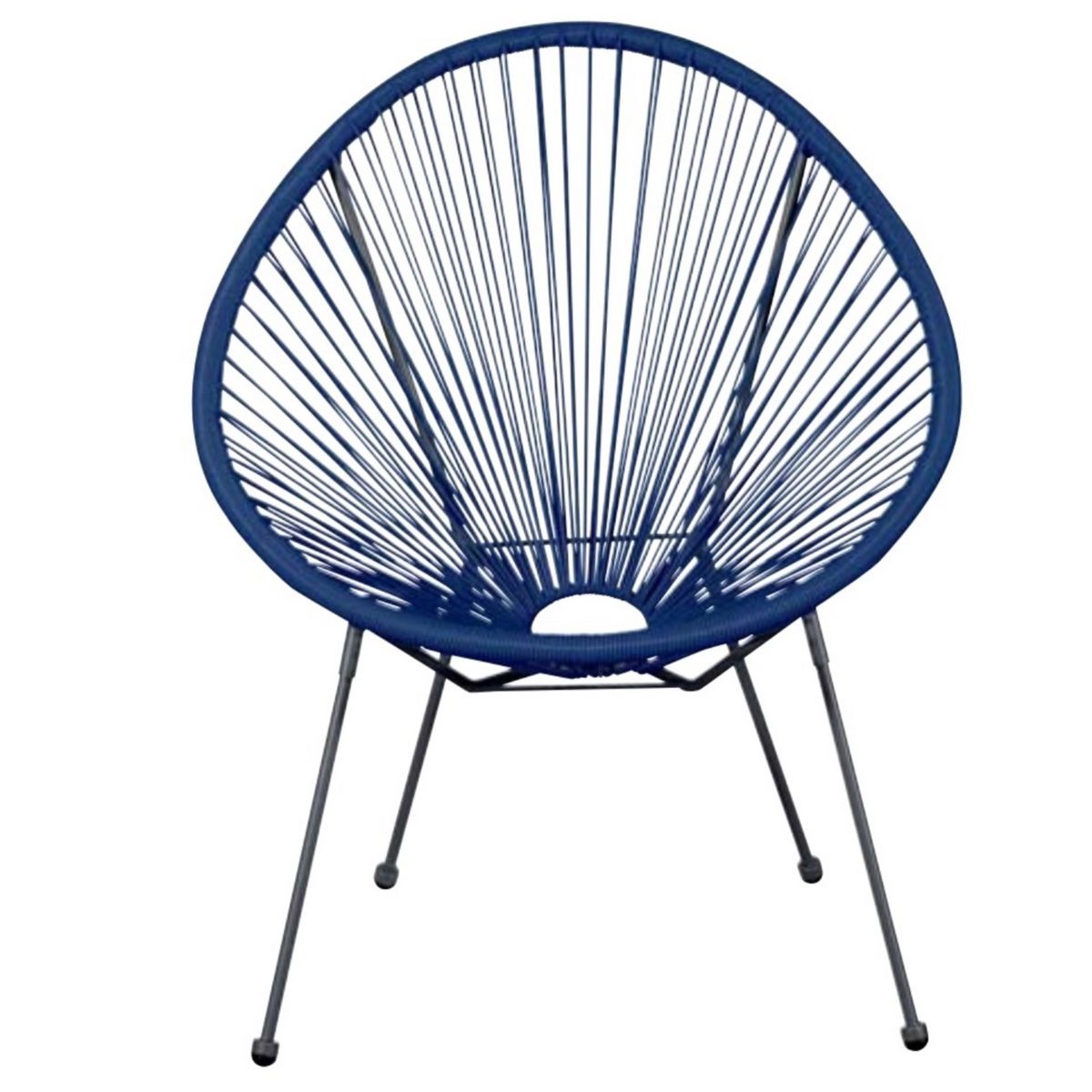 Fauteuil de jardin en corde bleu COPACABANA