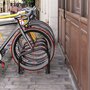 HOMCOM Râtelier 4 vélos dim. 179L x 33l x 27H cm acier galvanisé noir