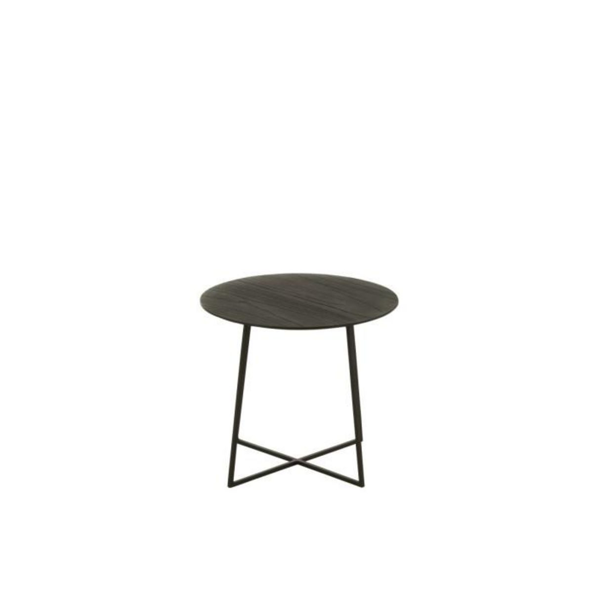 Paris Prix Table d'Appoint en Teck  Lucille  45cm Noir
