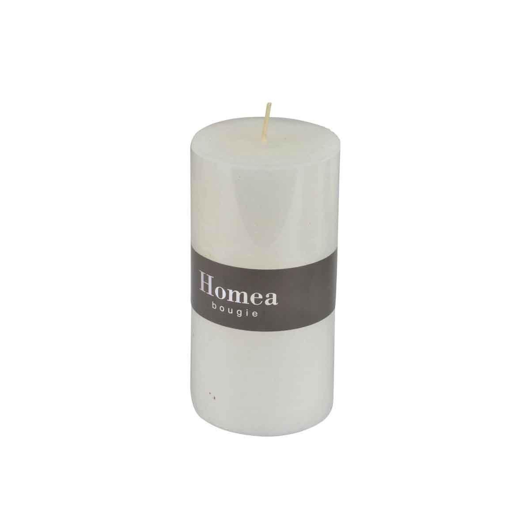 Voir la diapositive 2 : HOMEA Bougie pilier déco  rustique  10cm blanc