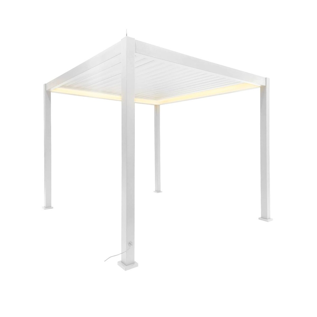 SWEEEK Pergola bioclimatique aluminium motorisée 3x3m avec éclairage LED Triomphe
