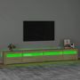 Voir la diapositive 4 : VIDAXL Meuble TV avec lumieres LED Chene sonoma 270x35x40 cm