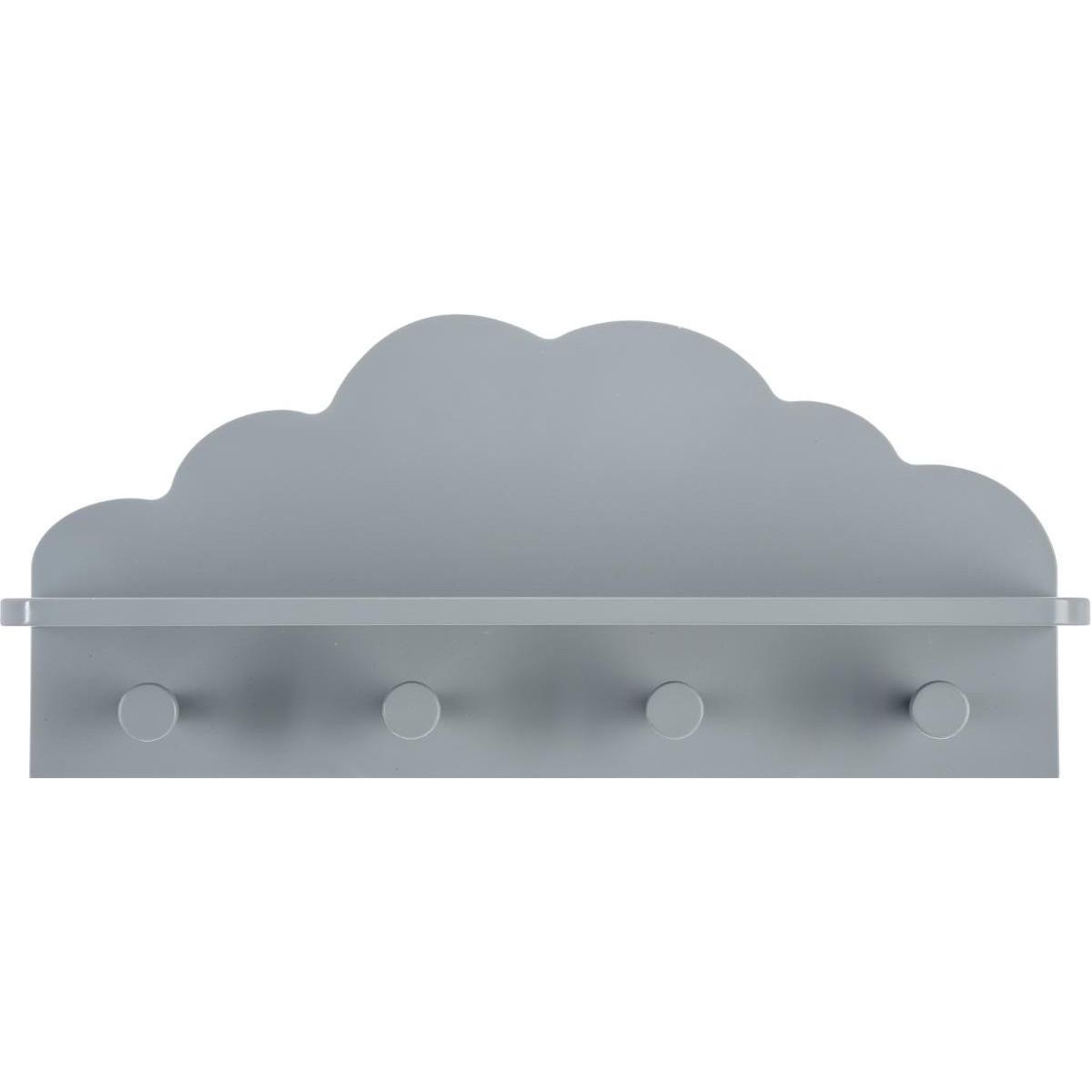 Voir la diapositive 2 : Atmosphera Kids Patère 4 Crochets  Nuage  Gris