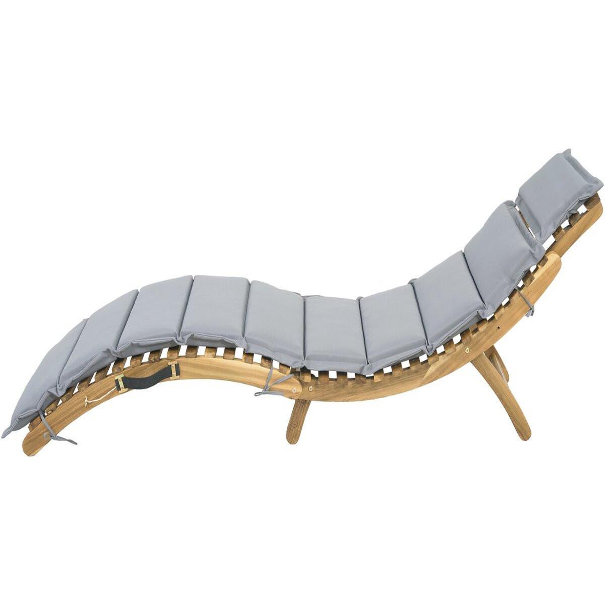 Voir la diapositive 4 : Habitat et Jardin Bain de soleil en bois avec coussins inclus  jakarta  - gris