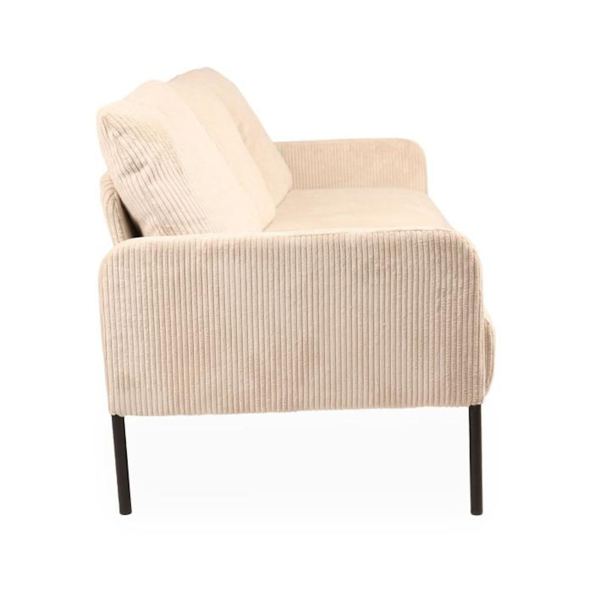 Paris Prix Canapé 3 Places en Velours Côtelé  Safia  171cm Beige