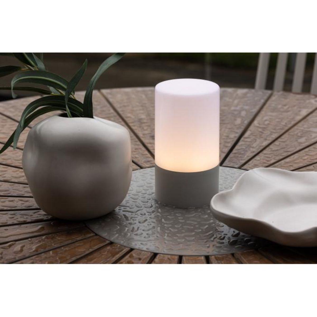 Paris Prix Lampe à Poser d'Extérieur LED  Tubu  18cm Gris