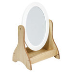 TOILINUX Miroir inclinable Bella pour coiffeuse - Blanc et Beige