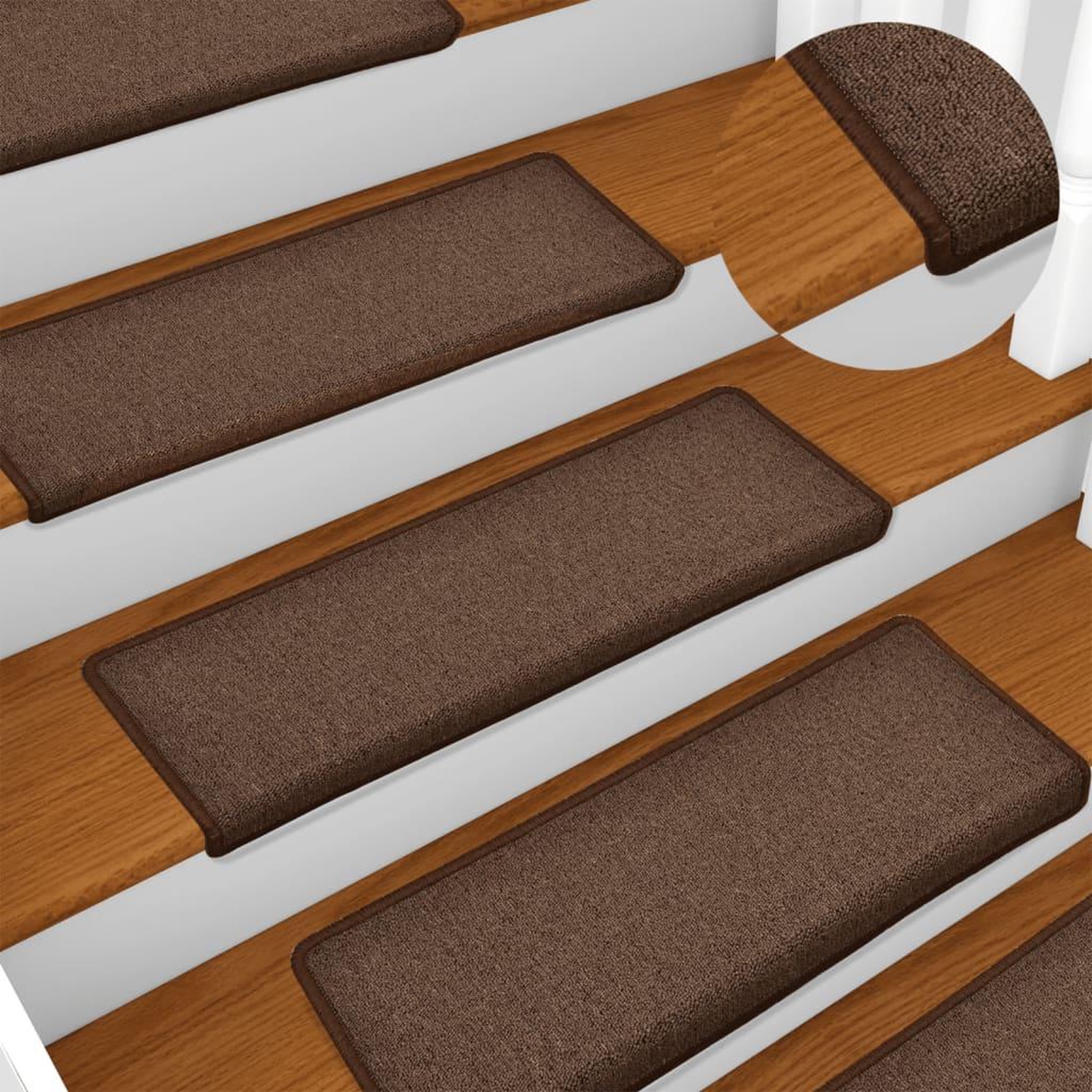 Voir la diapositive 1 : VIDAXL Tapis d'escalier 15 pcs 65x21x4 cm Marron