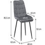 Voir la diapositive 3 : Habitat et Jardin Chaise de salle a manger en tissu haut de gamme   Yanis  - Lot de 4 - Gris