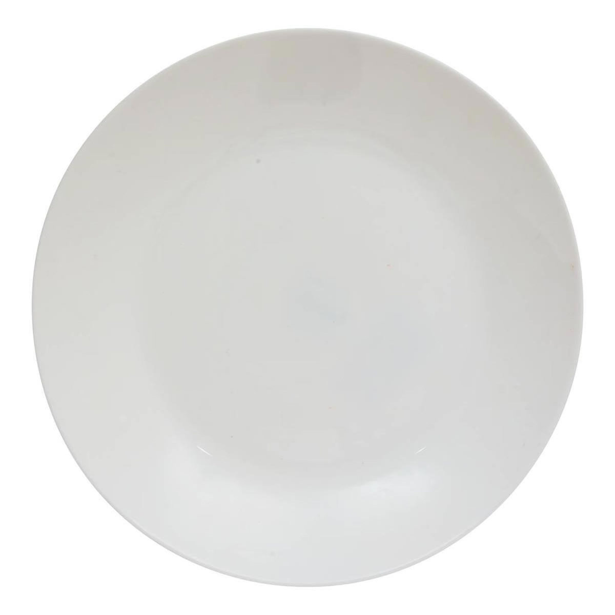 SECRET DE GOURMET Lot de 6 Assiettes Plates en Verre  Louise  25cm Blanc