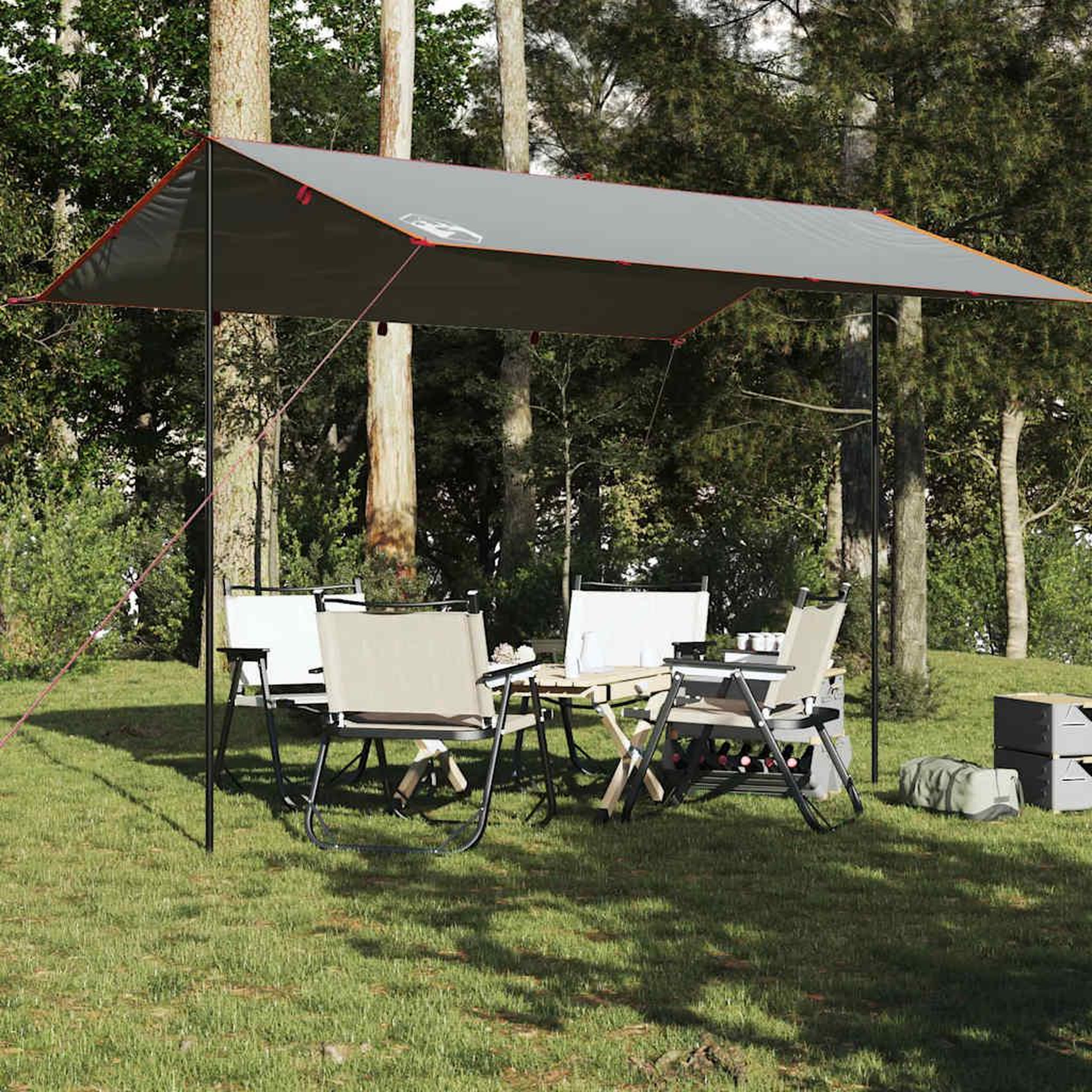 VIDAXL Bache de camping gris et orange 400x294 cm impermeable