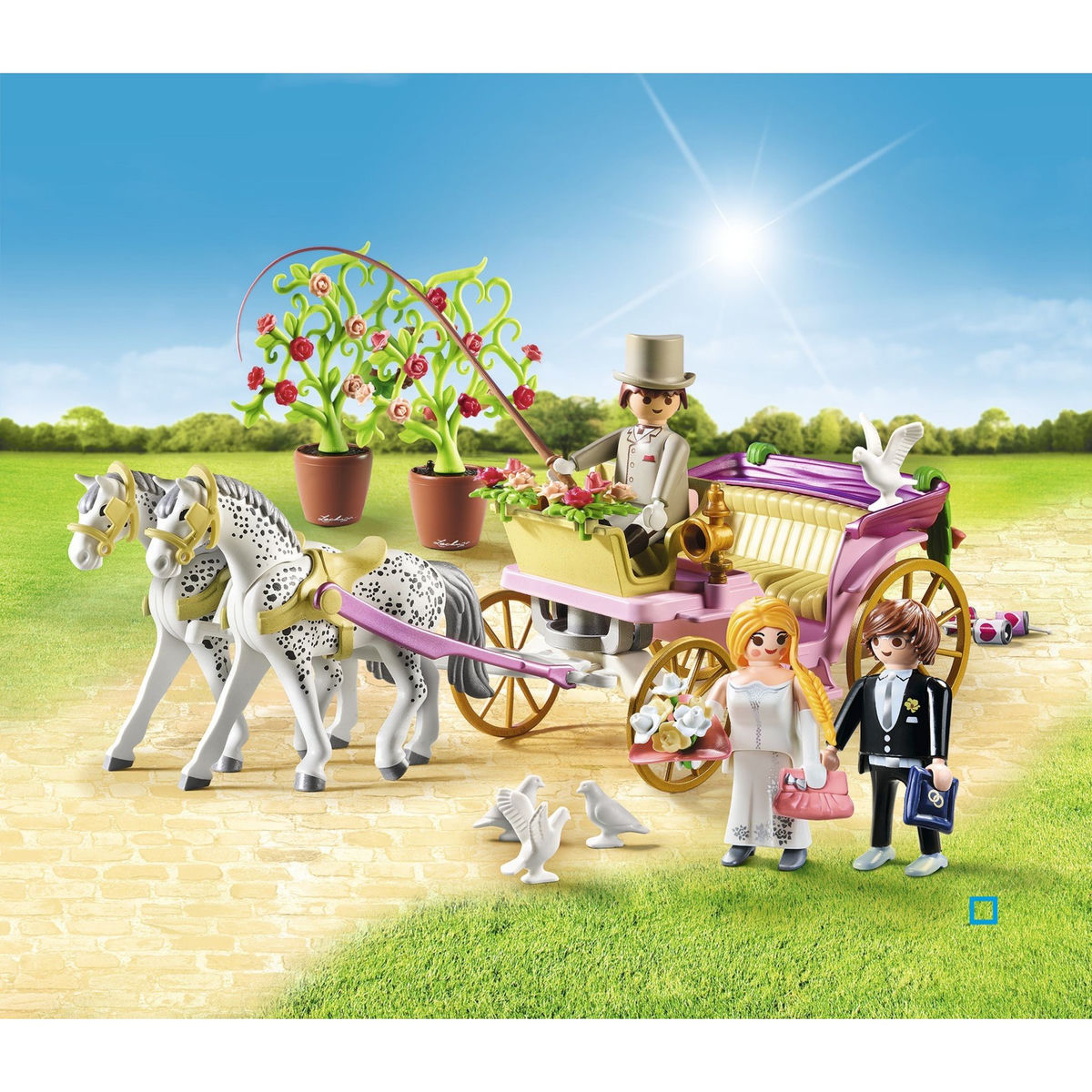 PLAYMOBIL 9427 - City Life - Carrosse et couple de mariés 