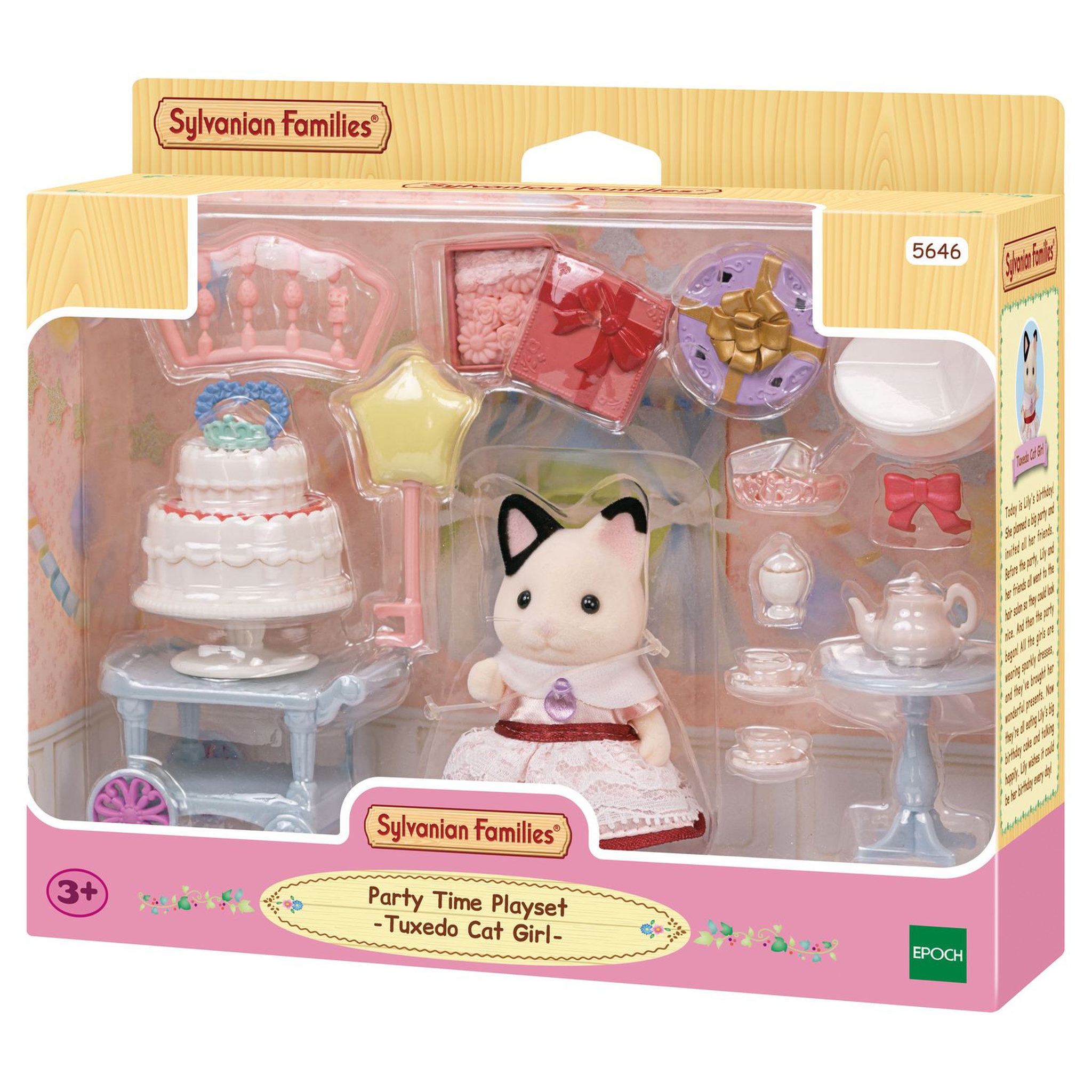 Voir la diapositive 4 : Sylvanian families Sylvanian La fille chat bicolore et son gouter d'anniversaire 