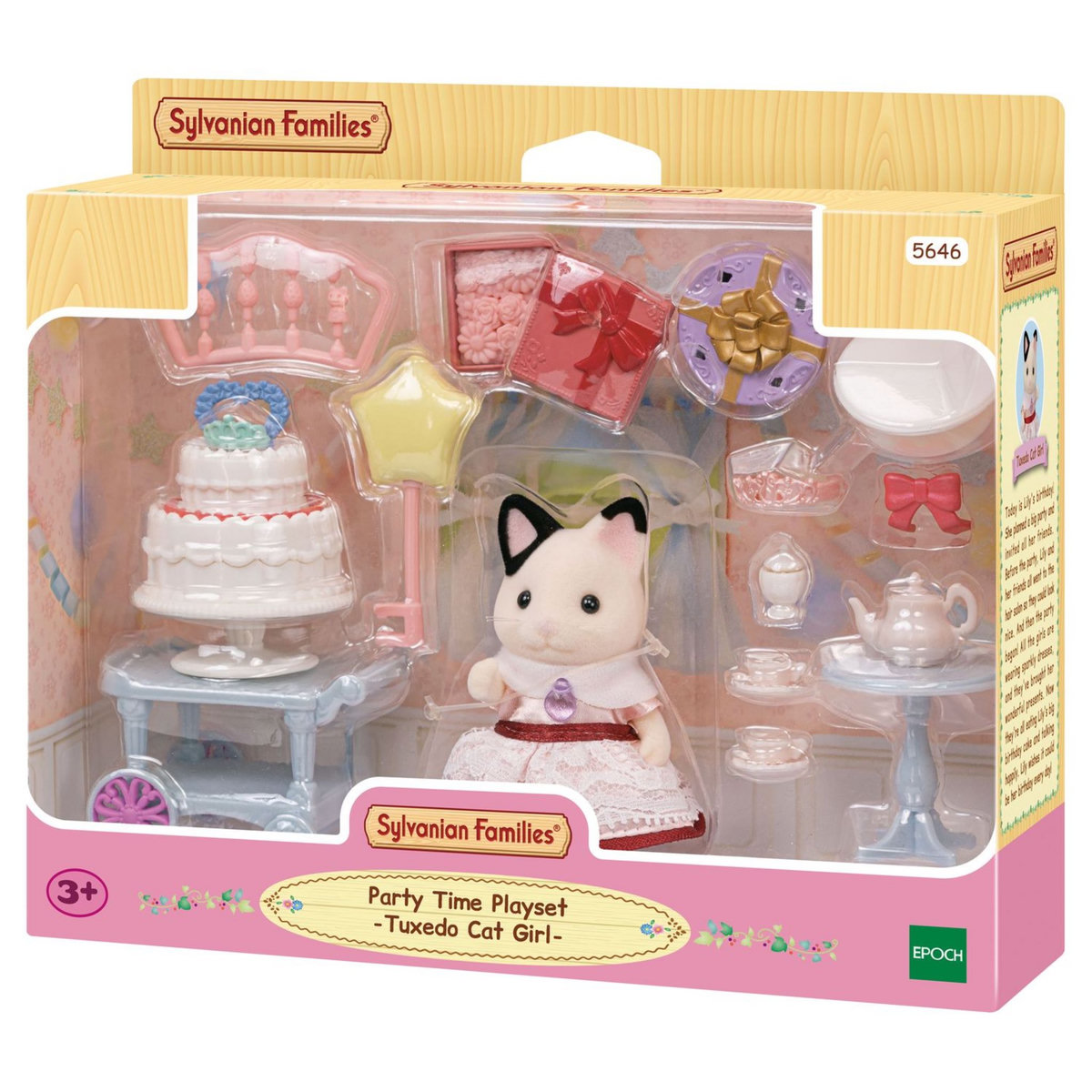 Sylvanian families Sylvanian La fille chat bicolore et son gouter d'anniversaire 