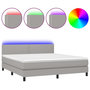 Voir la diapositive 2 : VIDAXL Sommier a lattes de lit et matelas et LED Gris clair 180x200 cm