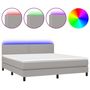 Voir la diapositive 2 : VIDAXL Sommier a lattes de lit et matelas et LED Gris clair 180x200 cm