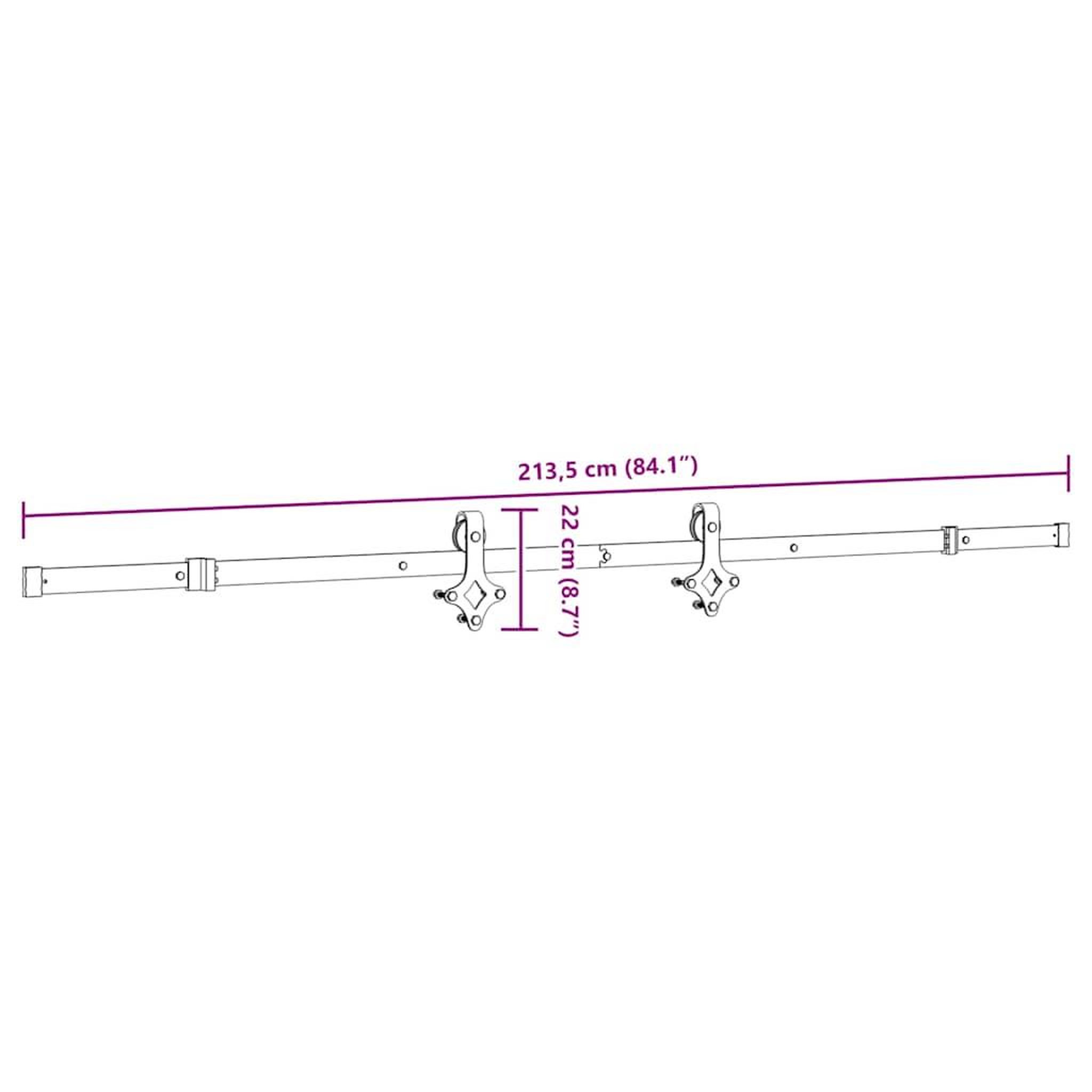 Voir la diapositive 6 : VIDAXL Kit de quincaillerie de porte coulissante 213,5 cm acier noir