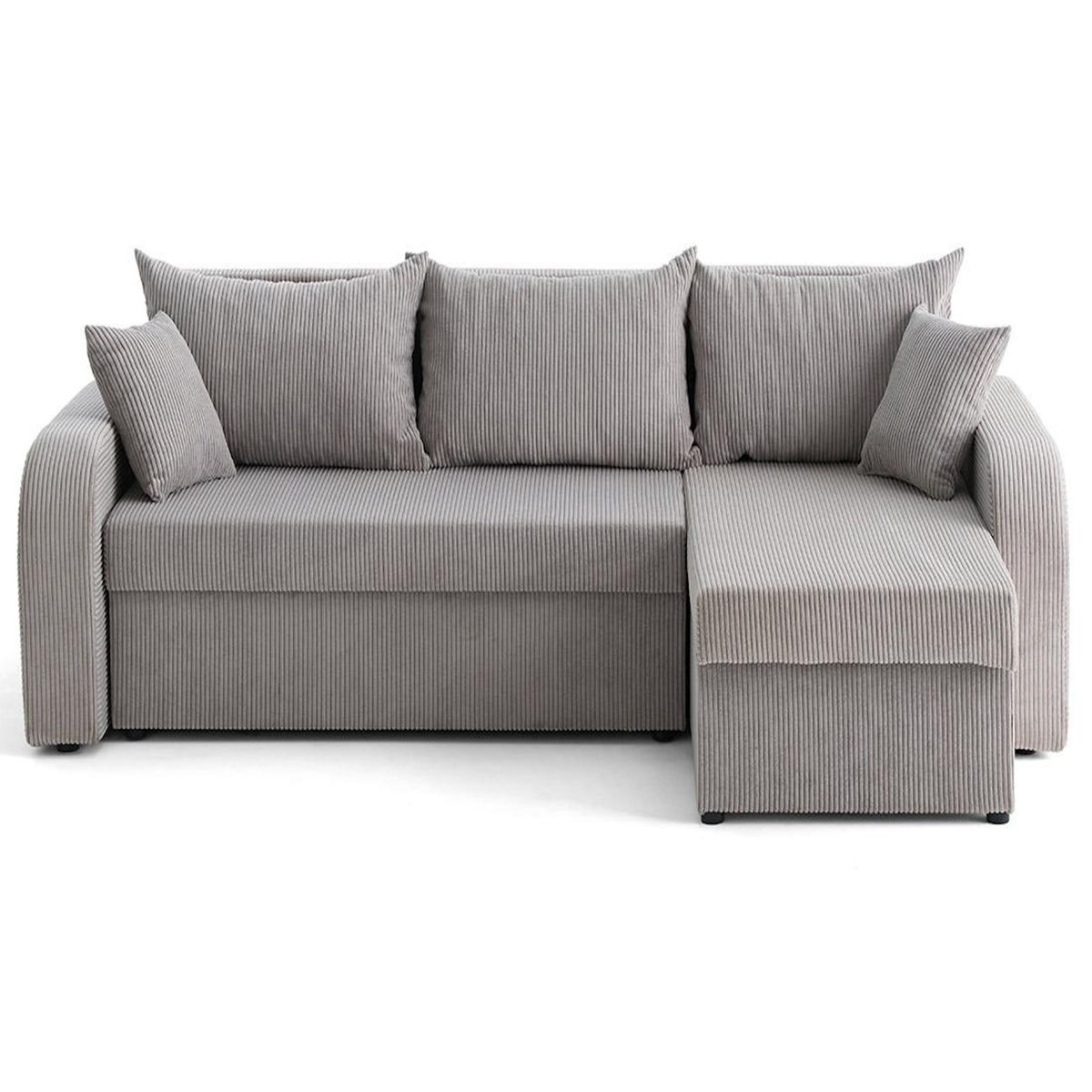 BEST MOBILIER Valos - canapé d'angle réversible - 4 places - convertible avec coffres - en velours côtelé