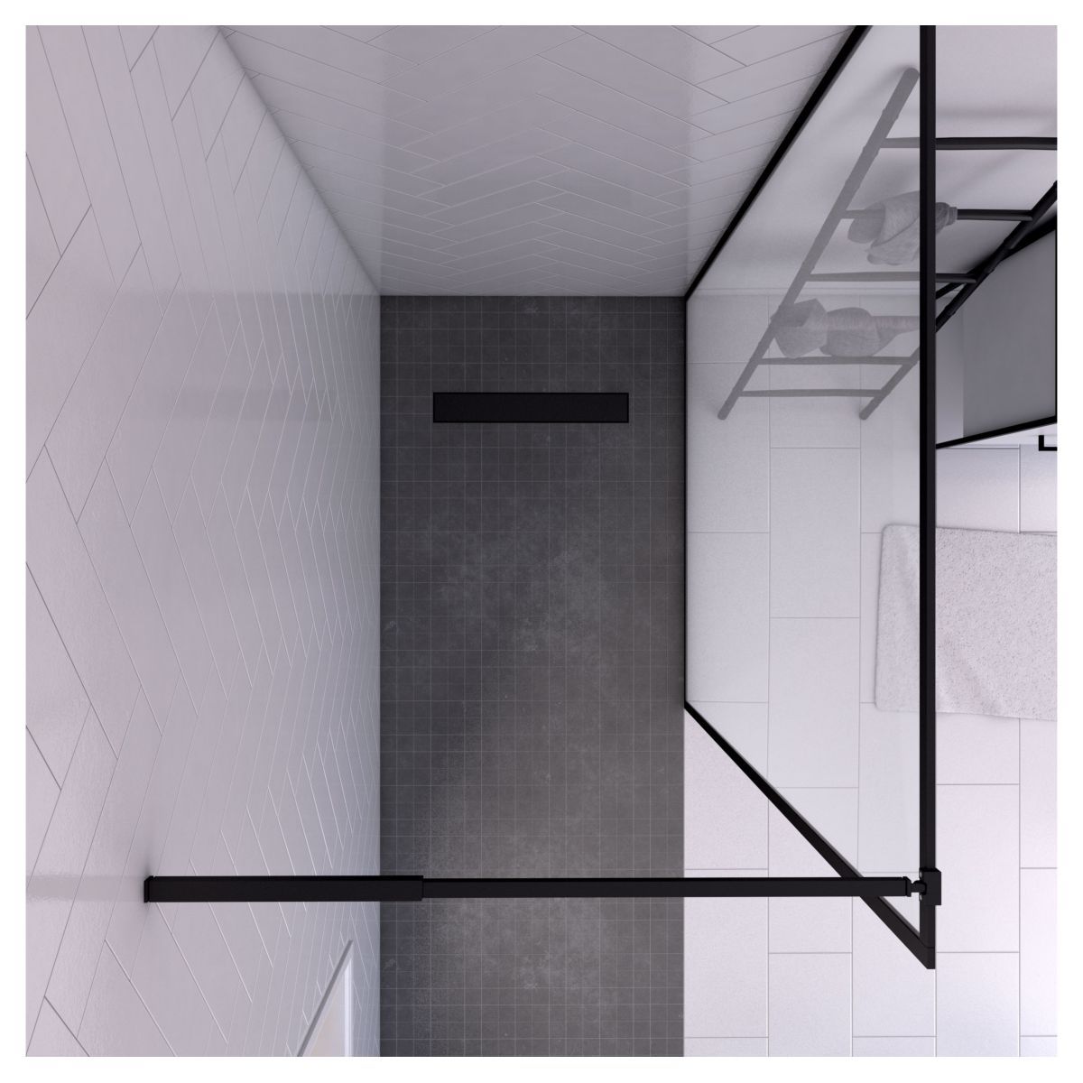 Aurlane Paroi de douche à l'italienne noir 120x200 cm - DARK EDGE 120