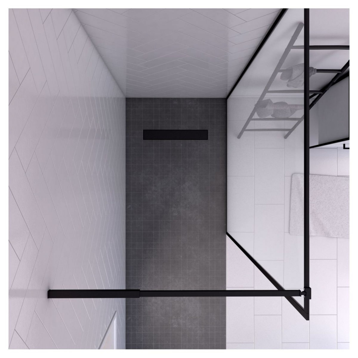 Aurlane Paroi de douche à l'italienne noir 120x200 cm - DARK EDGE 120