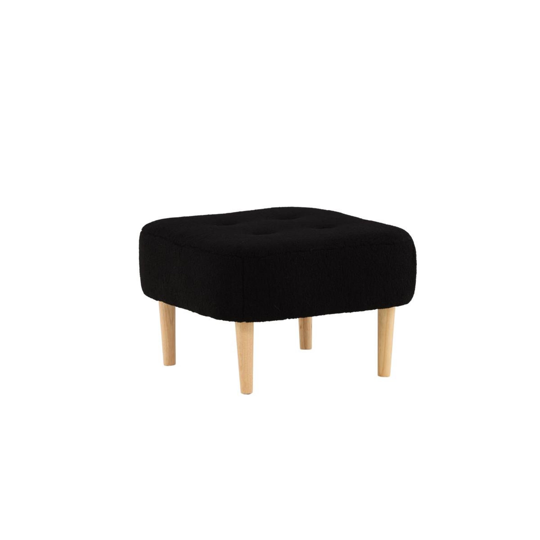 Voir la diapositive 4 : Paris Prix Pouf déco en tissu  salina  59cm noir