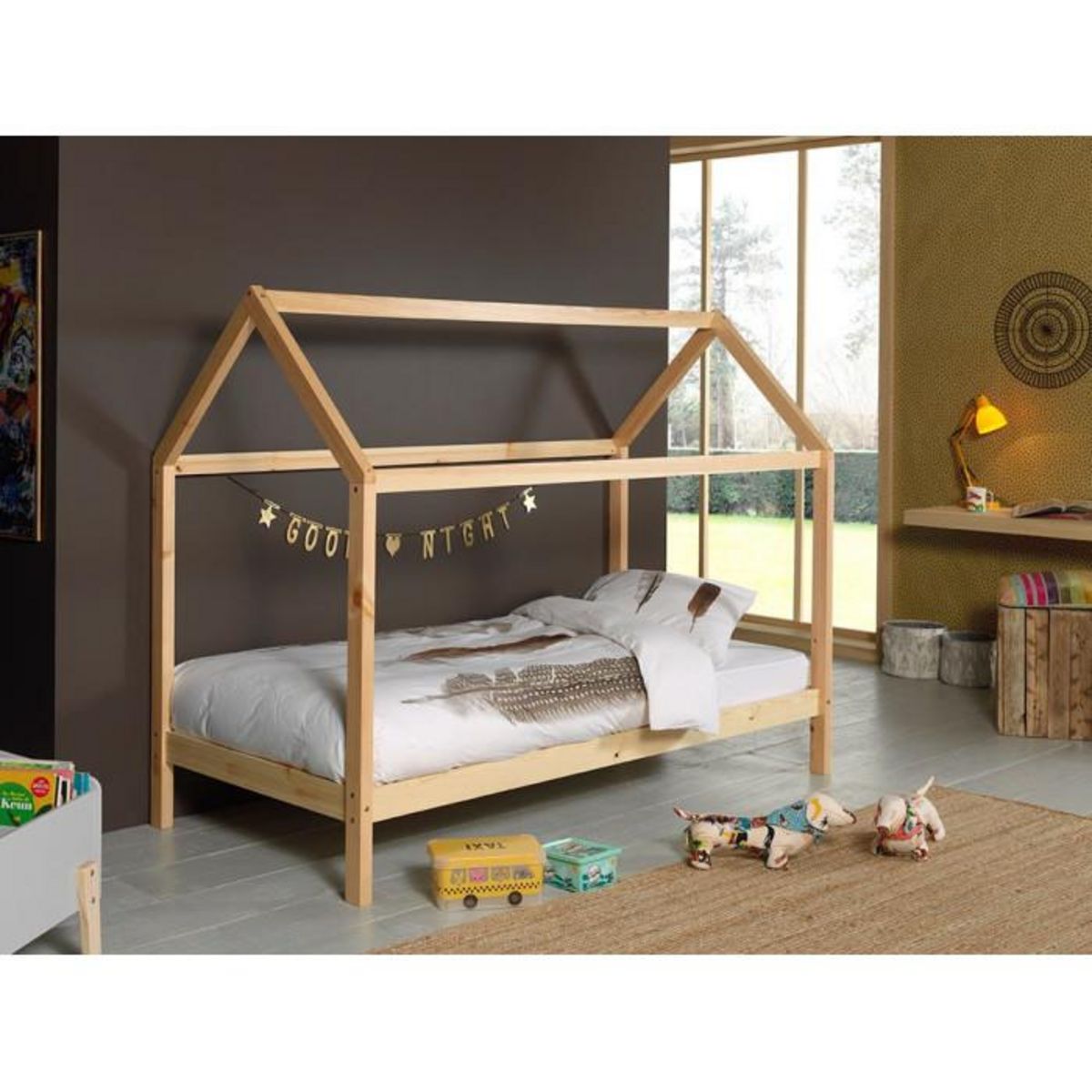 Paris Prix Lit Enfant Cabane  Dallas  90x200cm Naturel