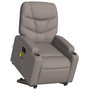 Voir la diapositive 3 : VIDAXL Fauteuil inclinable de massage electrique Taupe Tissu