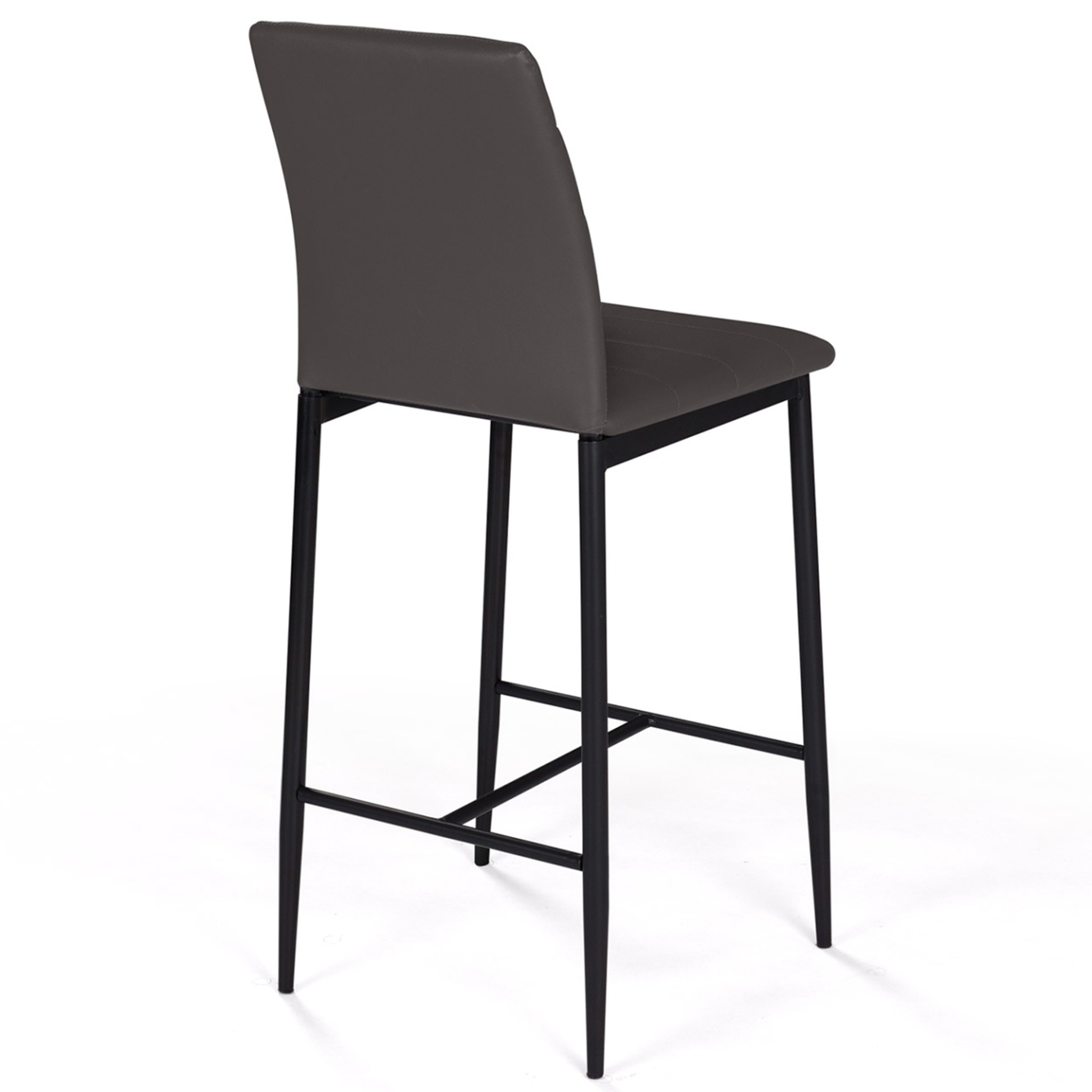 Voir la diapositive 5 : ID MARKET Lot de 4 tabourets romane en pvc gris design contemporain chaises de bar rembourrées