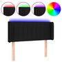 Voir la diapositive 2 : VIDAXL Tete de lit a LED Noir 93x16x78/88 cm Tissu
