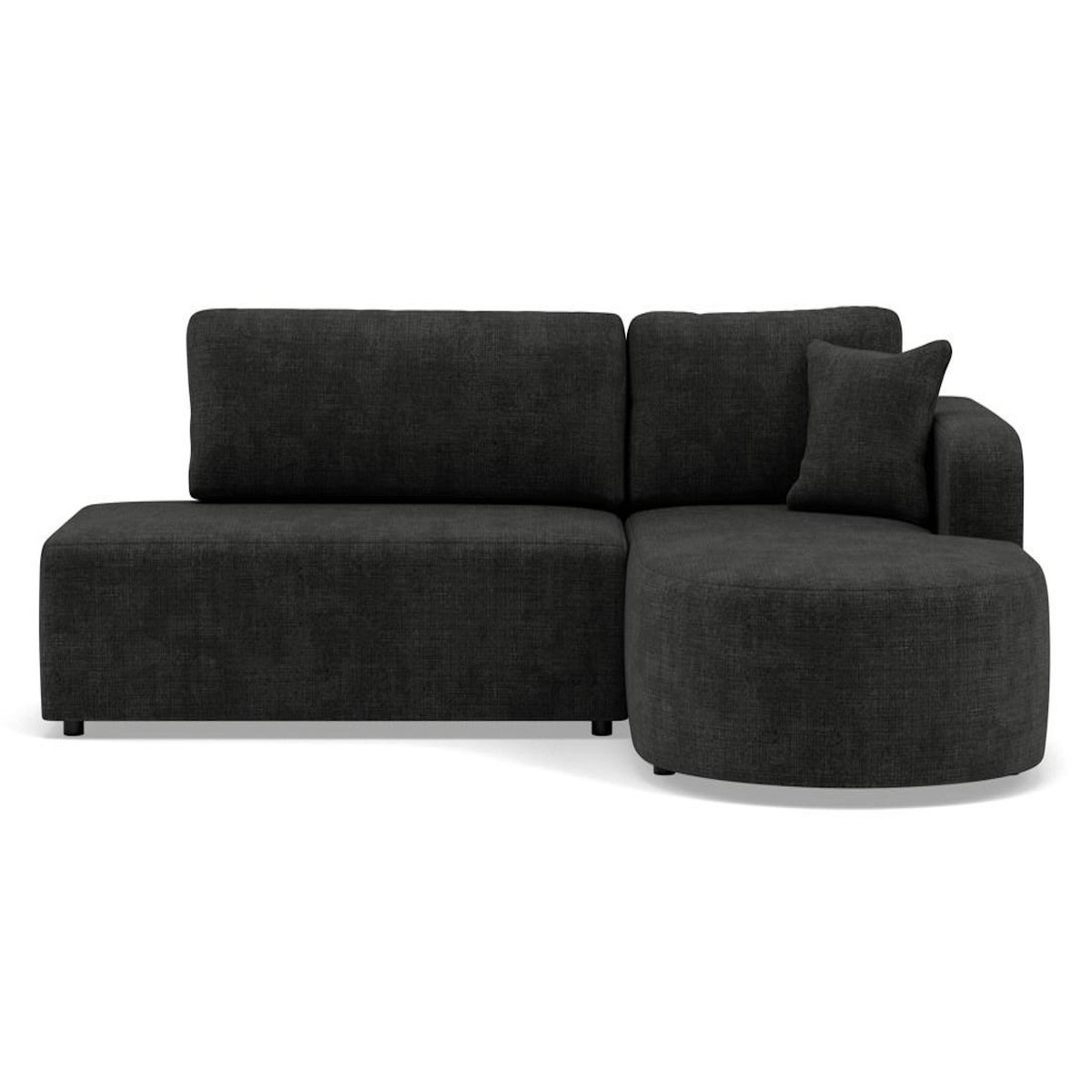 BEST MOBILIER Miro - canapé d'angle droit 4 places convertible avec coffre en velours texturé