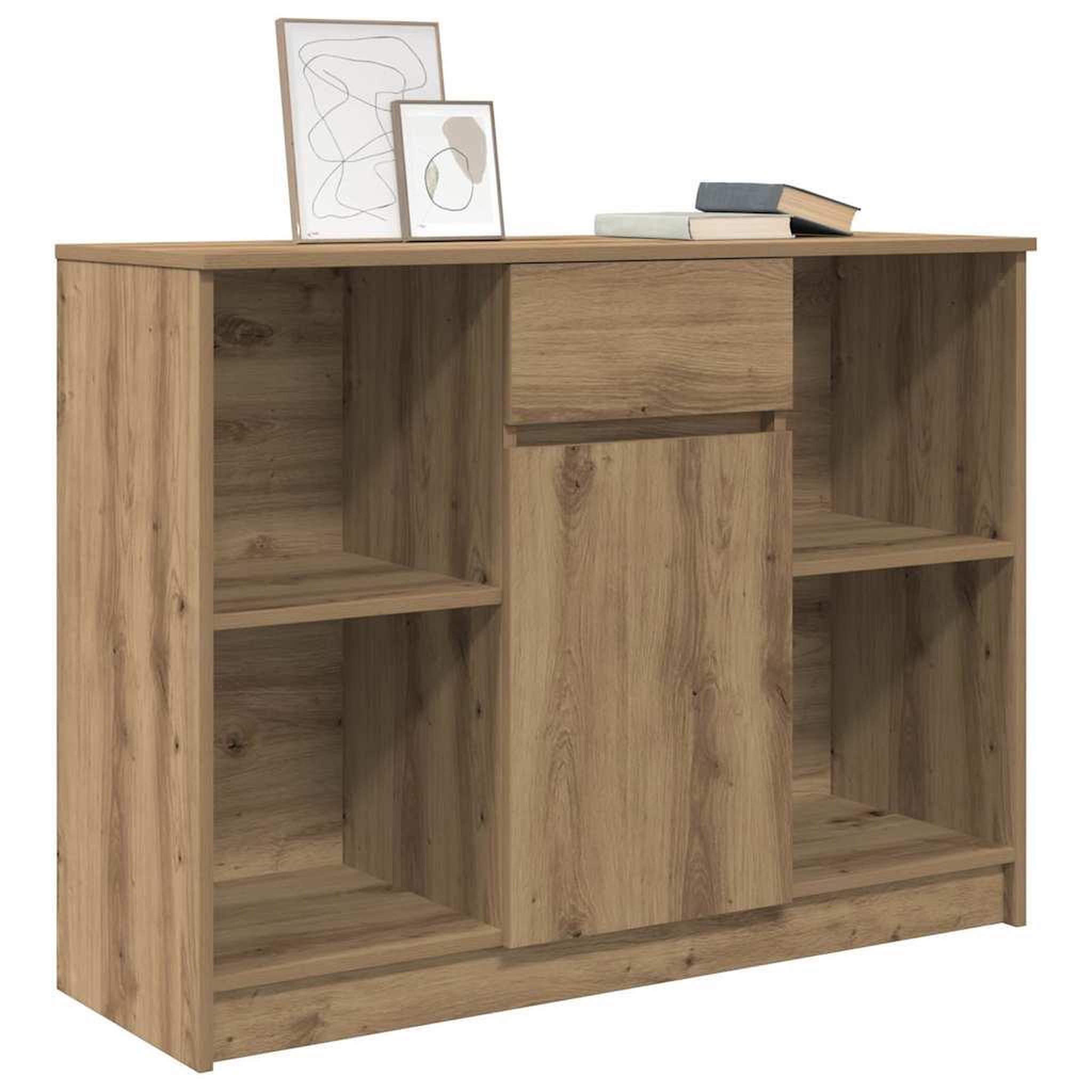 Voir la diapositive 4 : VIDAXL Buffet avec tiroir chene artisanal 101x35x76 cm bois ingenierie